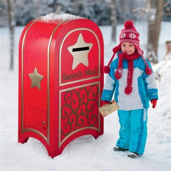 Design Toscano NE160124 25 Inch Santas Continental Holiday Mailbox - Red and Gold