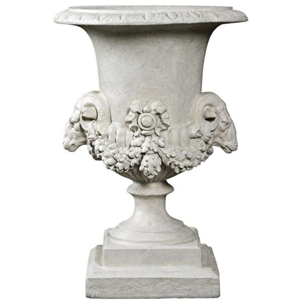 Design Toscano NE200120 19 1/2 Inch Hermes Rams Head Garden Urn