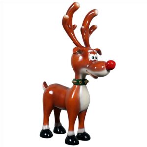 Design Toscano NE210067 42 Inch Jolly Holly, SantaвЂ™s Red-Nosed Christmas Reindeer Statue