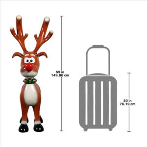 Design Toscano NE210067 42 Inch Jolly Holly, SantaвЂ™s Red-Nosed Christmas Reindeer Statue