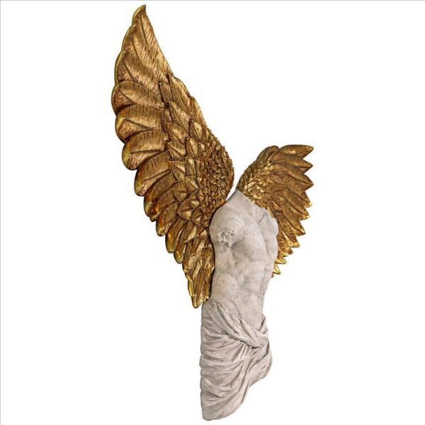 Design Toscano NE210070 82 Inch Take Flight Classical Male Torso Angel Wing Wall Sculpture