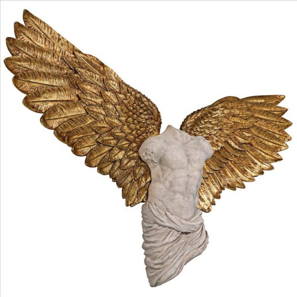 Design Toscano NE210070 82 Inch Take Flight Classical Male Torso Angel Wing Wall Sculpture