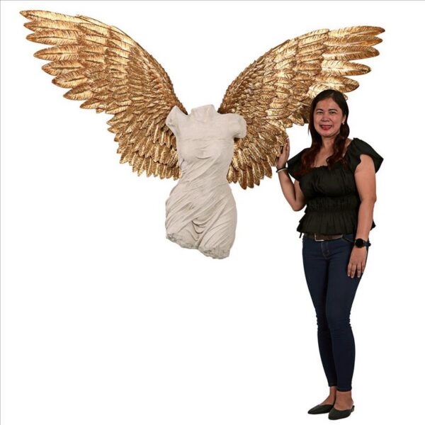 Design Toscano NE210090 80 Inch Take Flight Classical Female Torso Angel Wing Wall Sculpture