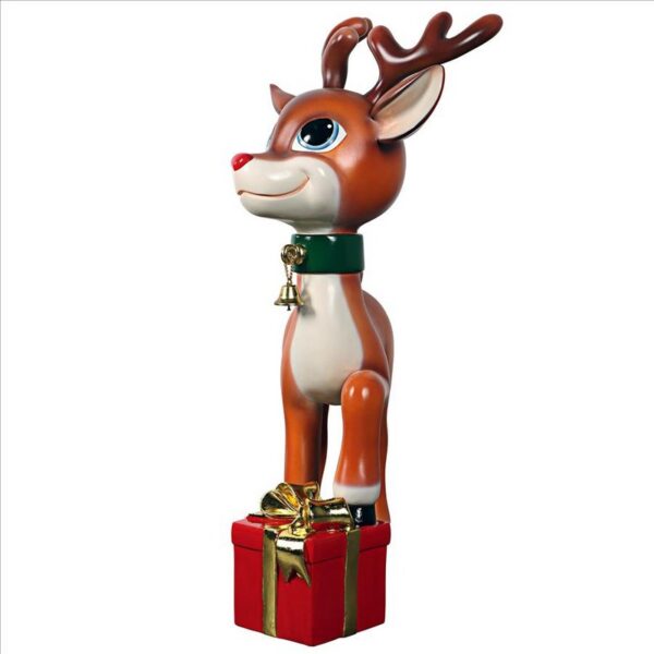 Design Toscano NE210107 20 1/2 Inch Belle, SantaвЂ™s Red-Nosed Christmas Reindeer Statue