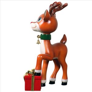 Design Toscano NE210107 20 1/2 Inch Belle, SantaвЂ™s Red-Nosed Christmas Reindeer Statue