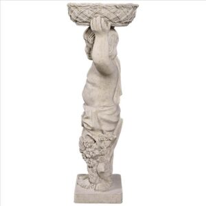 Design Toscano NE2101295 17 1/2 Inch Young Bacchus with Basket Planter Garden Statue - Left