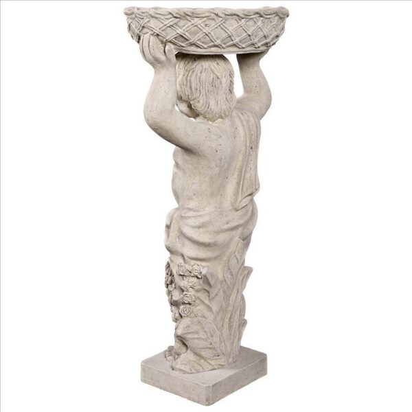 Design Toscano NE2101295 17 1/2 Inch Young Bacchus with Basket Planter Garden Statue - Left