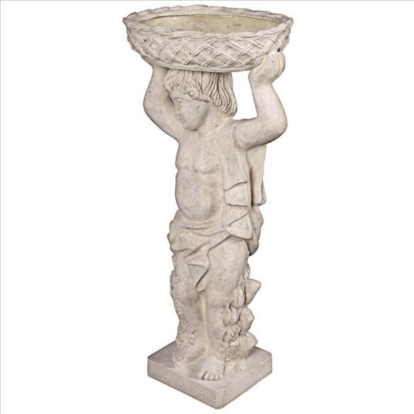 Design Toscano NE2101297 17 1/2 Inch Young Bacchus with Basket Planter Garden Statue - Right