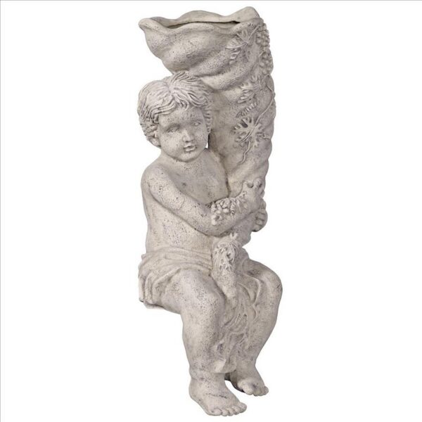 Design Toscano NE210134 13 Inch Baby Zeus Cornucopia Planter Statue