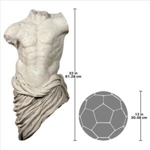 Design Toscano NE210181 17 1/2 Inch Torso Draped Athlete Male Wall Sculpture