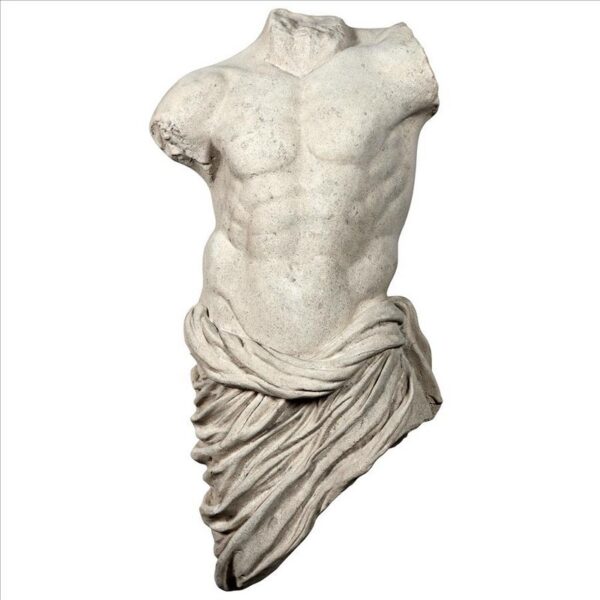 Design Toscano NE210181 17 1/2 Inch Torso Draped Athlete Male Wall Sculpture