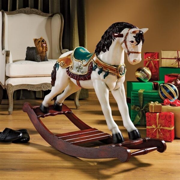 Design Toscano NE46747 41 Inch Victorian Carousel Rocking Horse Statue