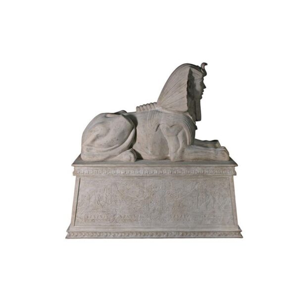 Design Toscano NE68777 87 Inch Grand Stone Sphinx on Plinth