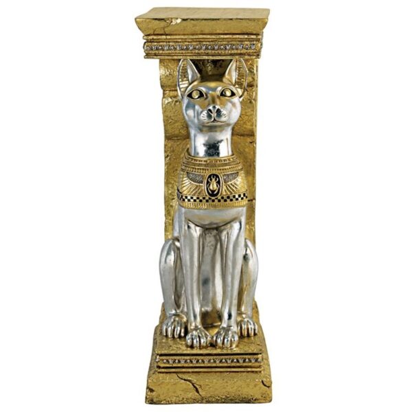 Design Toscano NE75327 14 1/2 Inch Egyptian Cat Goddess Bastet Pedestal