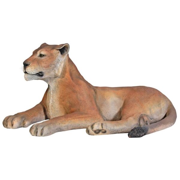 Design Toscano NE80115 Grand-Scale Wildlife Animal 55 Inch Lioness Lying Down Statue