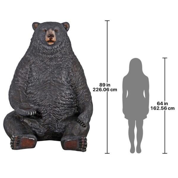 Design Toscano NE867226 66 Inch Sitting Pretty Bear Statue - Black