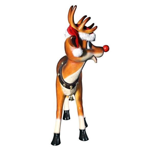 Design Toscano NE90078 36 1/2 Inch Large Standing Red Nosed Reindeer Statue