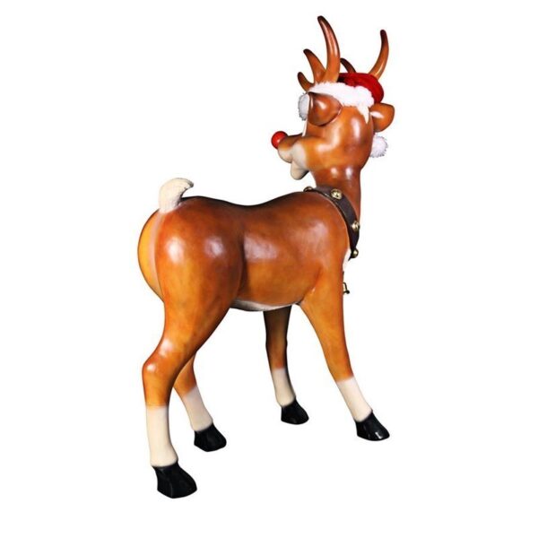 Design Toscano NE90078 36 1/2 Inch Large Standing Red Nosed Reindeer Statue