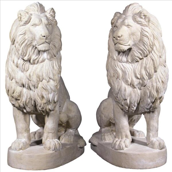 Design Toscano NE9160274 24 Inch Set of Right and Left Stately Lions