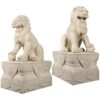 Design Toscano NE919016 Male and Female Foo Dogs with Plinths