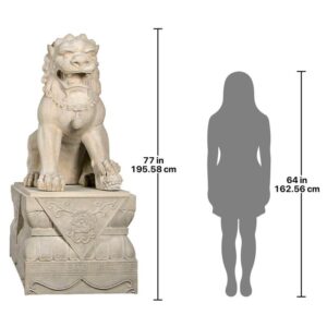 Design Toscano NE9190162 49 1/2 Inch Female Foo Dogs with Plinth