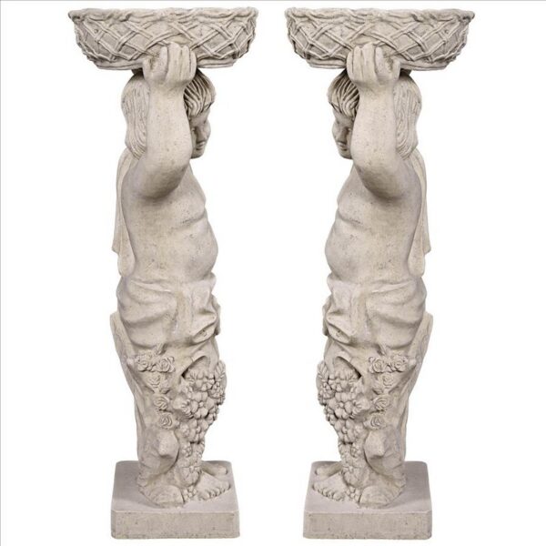 Design Toscano NE9210129 17 1/2 Inch Young Bacchus Planters Statues Set Two