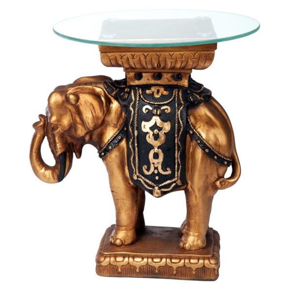 Design Toscano NG30585 19 1/2 Inch Maharajah Golden Elephant Table