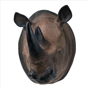 Design Toscano NG32433 16 Inch Rhinoceros Wall Trophy - Black