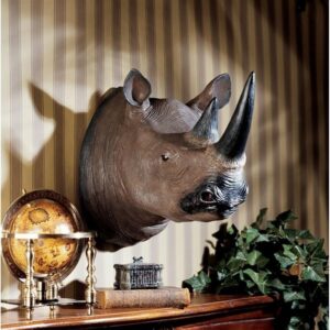 Design Toscano NG32433 16 Inch Rhinoceros Wall Trophy - Black