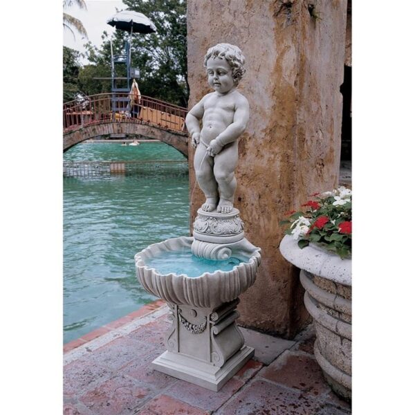 Design Toscano NG33505 17 Inch Manneken Pis with Shell Pump and Plinth