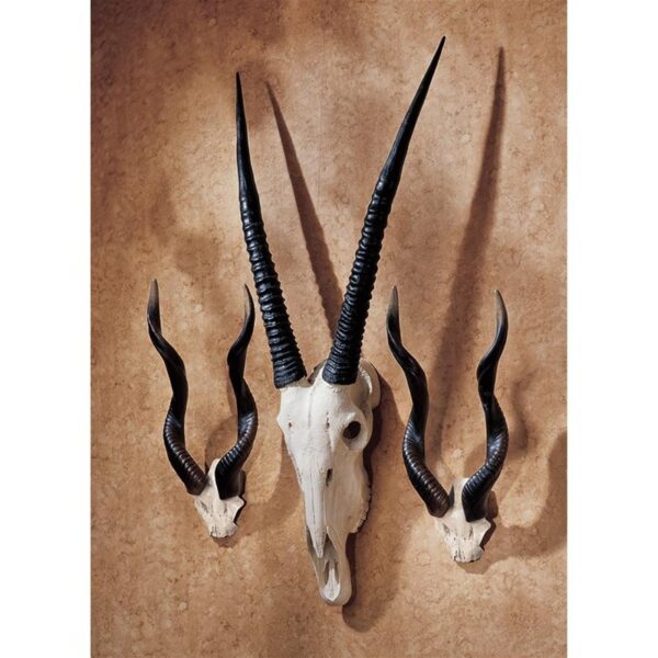 Design Toscano NG99321 8 Inch Kudu and 1 Gemsbok Trophies, Set of 2