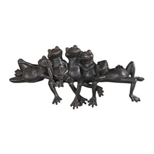 Design Toscano NY1435700 15 1/2 Inch Lazy Daze Knot of Frogs Sill Sitters