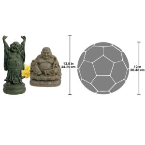 Design Toscano NY983369 5 1/2 Inch Jolly Hotei and Laughing Buddha, Set of 2