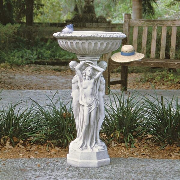 Design Toscano OS59146 18 Inch Column of Maenads Birdbath