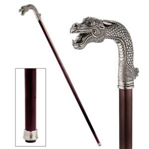 Design Toscano PA9101 Padrone 1 Inch Asian Dragon Pewter Walking Stick