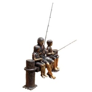 Design Toscano PB1050 63 Inch Family Fishing Statue - Bronze