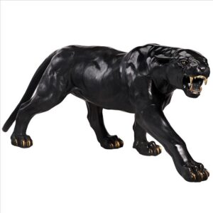 Design Toscano PB1194 24 Inch Panther Predator Black Jaguar Cast Bronze Garden Statue