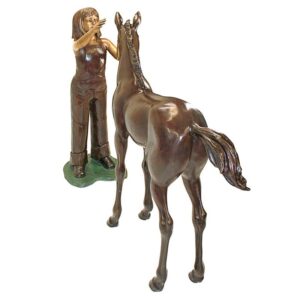 Design Toscano PB91045 Equestrian Girl with Foal Statue Set