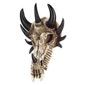 Design Toscano PD203 7 1/2 Inch Dragon Bones Skull Plaque