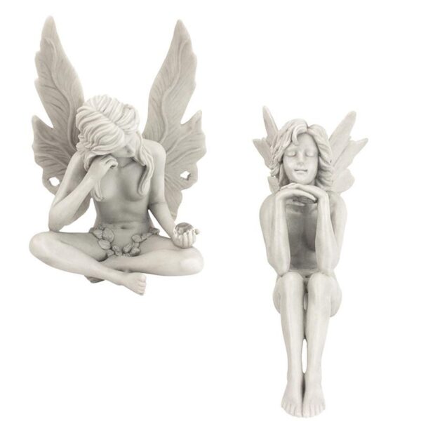 Design Toscano PD91546 7 1/2 Inch Secret Garden Fairies, Set of 2