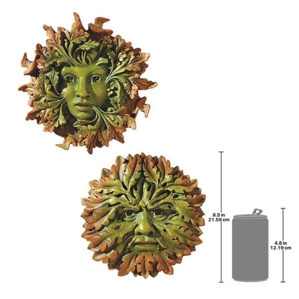 Design Toscano PD99060 8 1/2 Inch Set of Somerset Greenman and Greenwoman