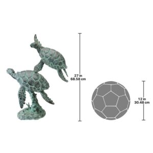 Design Toscano PK2219 17 Inch Sea Turtles Garden Statue - Bronze