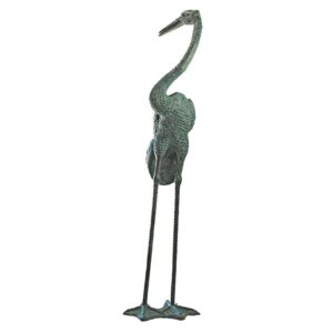 Design Toscano PK7451 24 Inch Colossal Curved Neck Crane Statue - Bronze