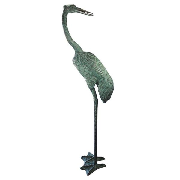 Design Toscano PK7451 24 Inch Colossal Curved Neck Crane Statue - Bronze