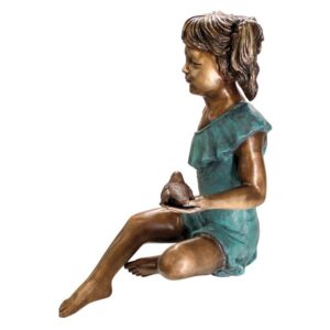 Design Toscano PN5639 21 1/2 Inch Bridgette with Bird Bronze Statue