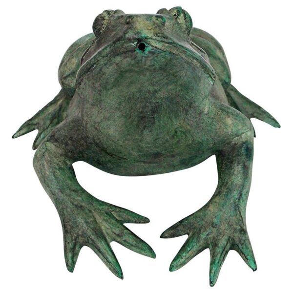 Design Toscano PN57921 9 1/2 Inch Medium Bull Frog Statue - Bronze