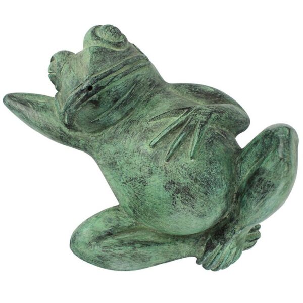 Design Toscano PN57942 9 Inch Spitting Lazy Frog Verdi Statue - Brozne