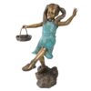 Design Toscano PN6326 29 1/2 Inch Skipping Flower Girl with Basket - Bronze