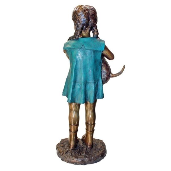 Design Toscano PN6569 13 1/2 Inch Can I Keep Him Girl with Dog - Bronze