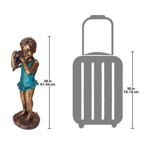 Design Toscano PN6572 13 Inch Sea Shell Sounds Standing Girl - Bronze